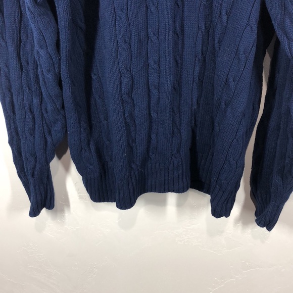 Vintage Alexander Julian Colours navy blue cable net sweater size xl - Picture 4 of 10
